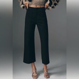The Colette Ponte Crop Wide-Leg Pants by Maeve 30 Black
